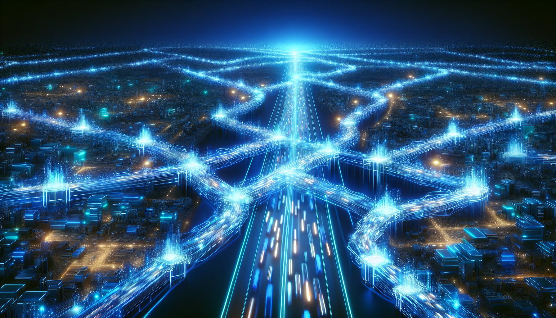 Artistic representation of sidechains enhancing transaction throughput